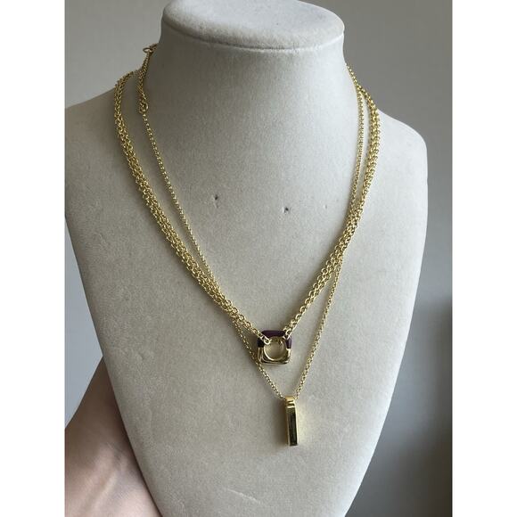 Madewell Lot of 2 Goldtone Chain Necklaces Adjustable - Picture 1 of 6
